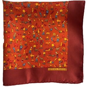 Hermes Orange and Red Scarf